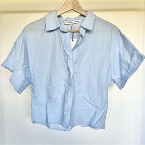 Cupcakes and cashmere short sleeve button down top